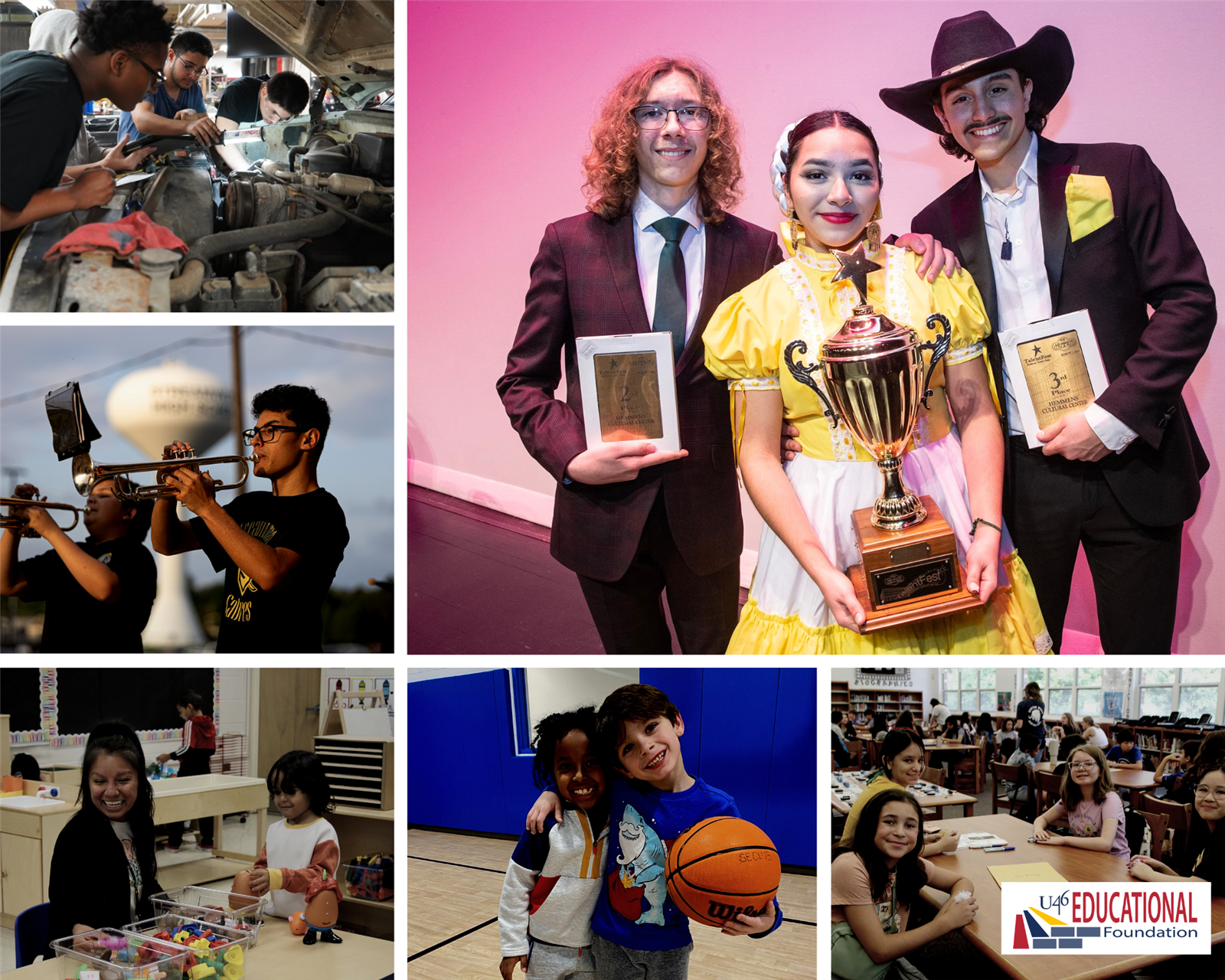 collage of students 